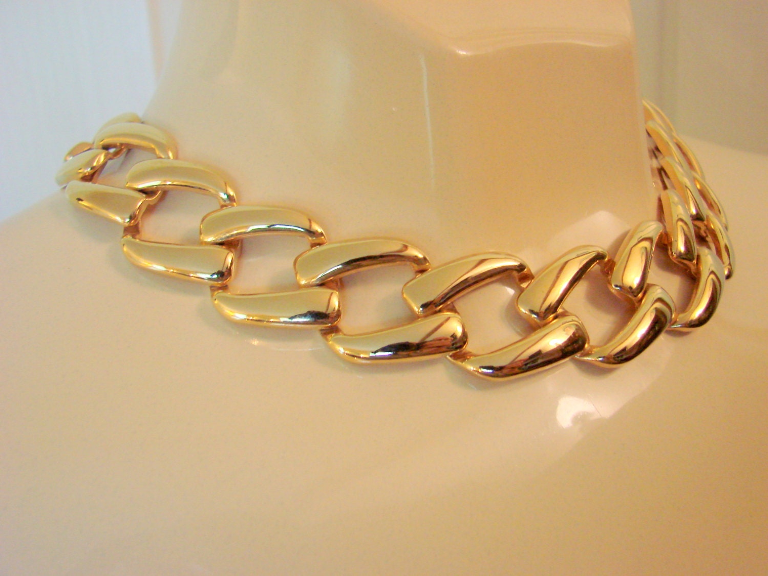 Vintage Napier Chunky Goldtone Link Chain Necklace