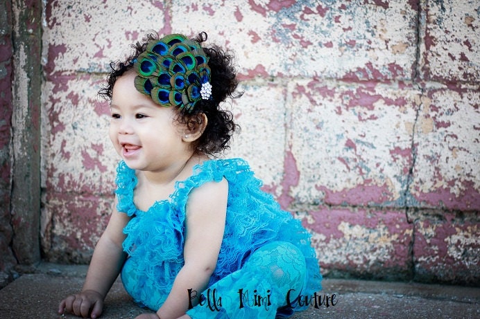 Custom Couture Peacock Feather Headband/ Photo prop