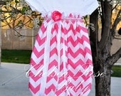 Baby Girl Onesie Dress, Baby Girl Dress, Chevron, Designer Sleep Gown, Layette, Baby Nightgown, Newborn, Baby Girl Onesie, Pink Chevron
