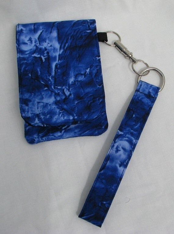 Blue Cell Phone Wallet Case Quick Release Key by adfabinidaho