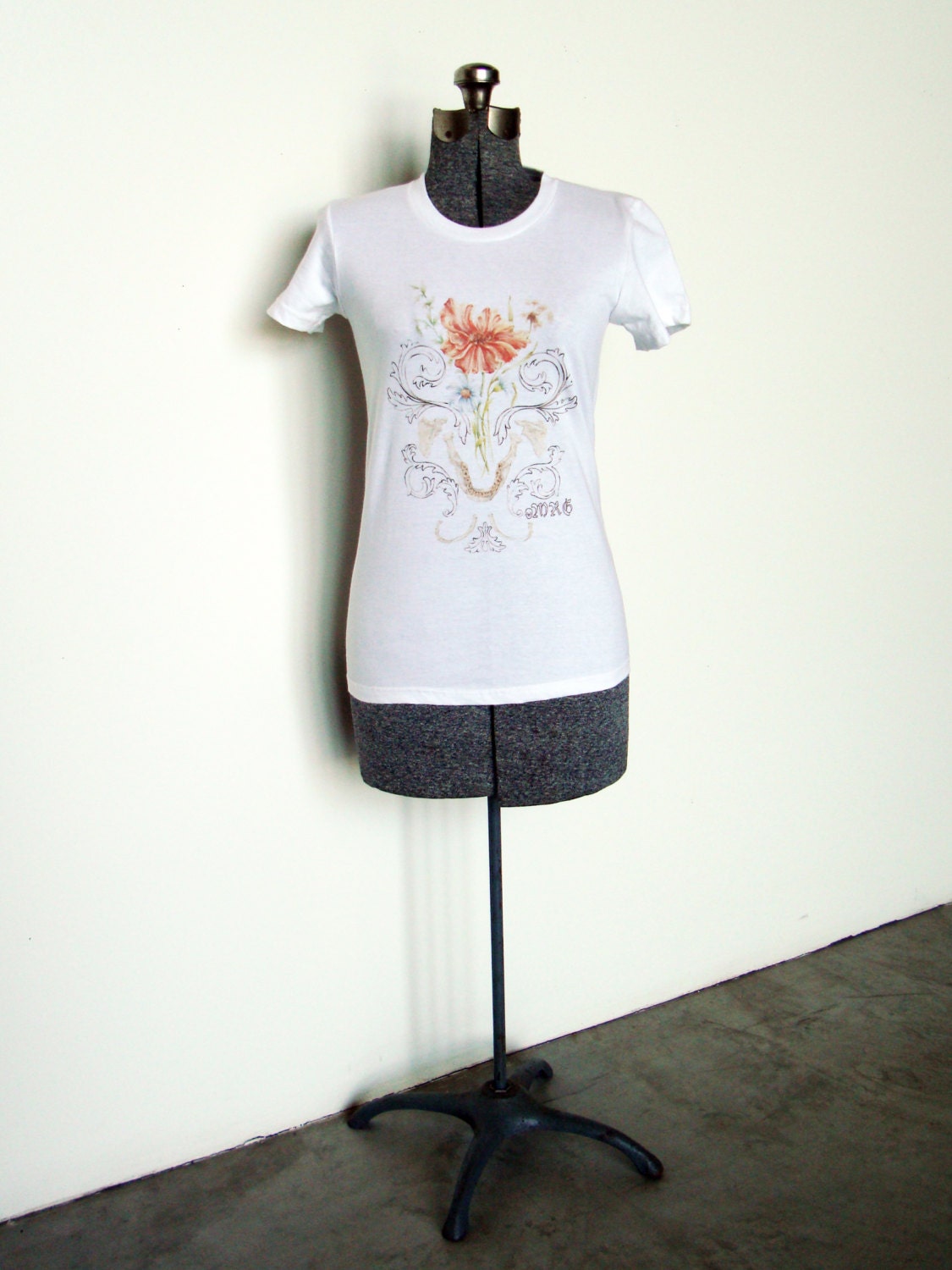 Women's TEE of original ILLUSTRATION "Mandible Bouquet"-- unique and wearable art