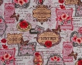 Half Meter Cotton Linen Blended Fabric,Vintage Zakka Fabric,Butterfly with Flower pattern,3 colors choice (C280)