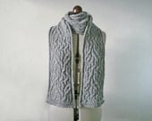 Tangled up cable knit scarf, chunky cable scarf pattern