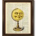 KID Art Nursery, DREAM Art, MOON Print Book Art Print, Dictionary Print, Moon Painting, Upcycled Art Moon Wall Art, Globe Print - Globe Moon