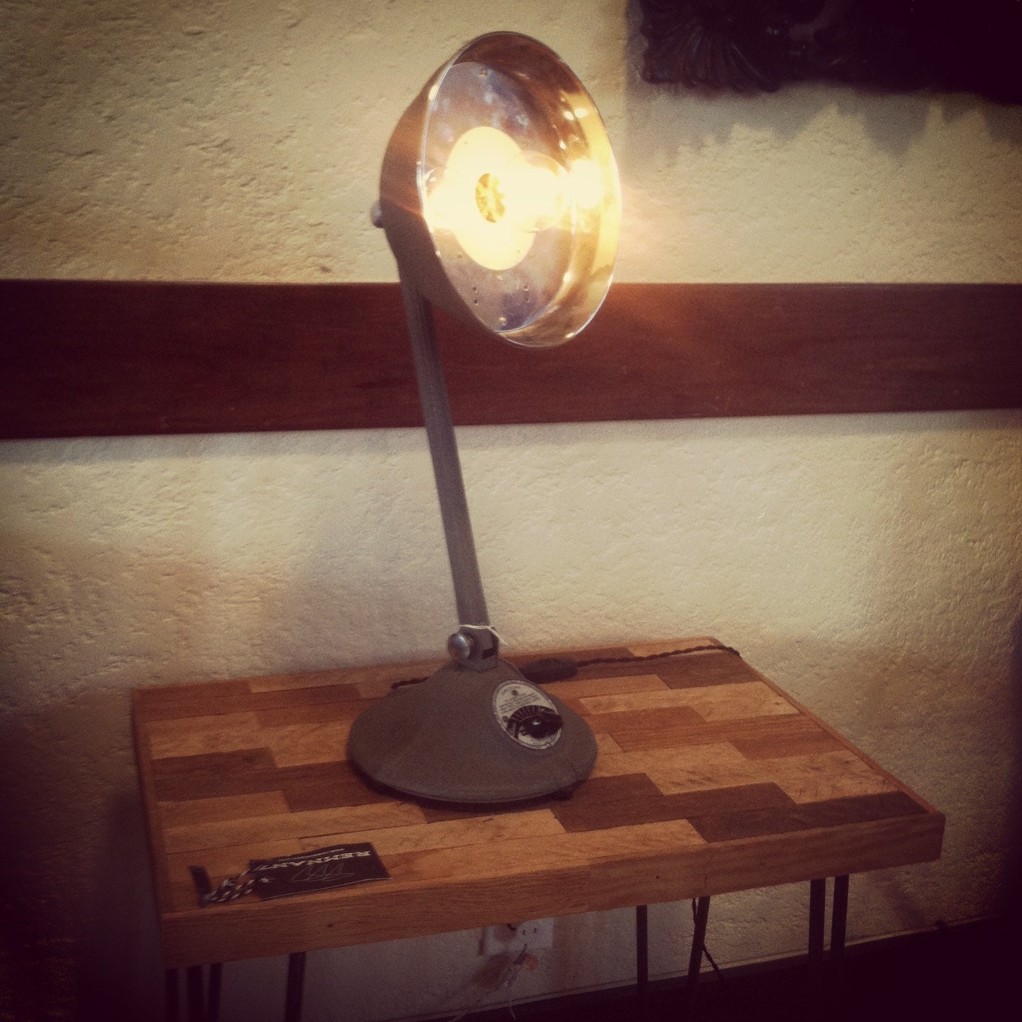 Rare Sun Kraft UV Table Lamp // Rewired for incandescent bulb