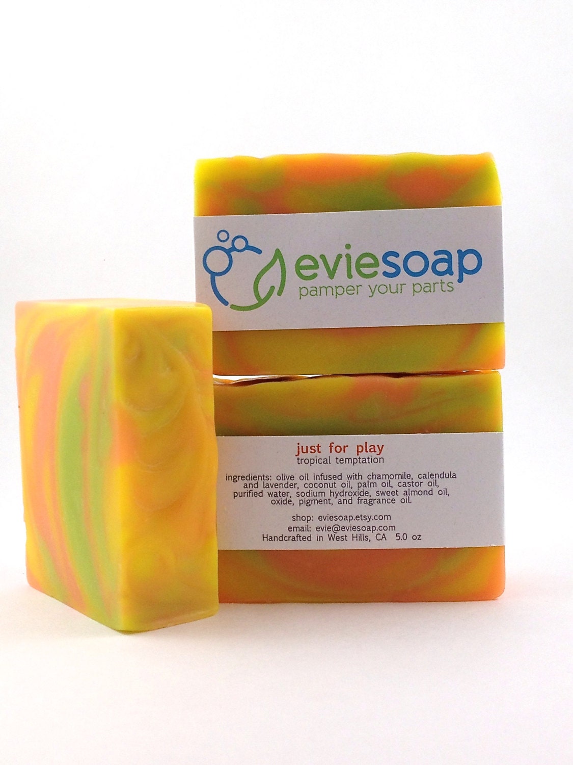 NEW: just for play - Handcrafted Vegan Soap - tropical temptation