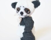OOAK miniature Panda Toy Animal White Black - Takumi