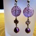 Iris- Amethyst Purple Lace Coin Brass Flower Drop earrings