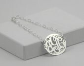 Monogram Bracelet - Sterling Silver - Personalized Bridesmaid Bracelet