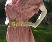 1980's Striped Le Tigre Shirt Dress - Oversize- Western Inspired - Indie