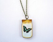 Butterfly Necklace Bug in a Jar Jewelry