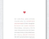 Wedding Invitation Set - Simple Red Heart
