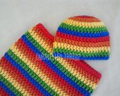 Rainbow Baby Cocoon and Hat Set- Newborn Photo Prop, Snuggle Sack, Baby Sack