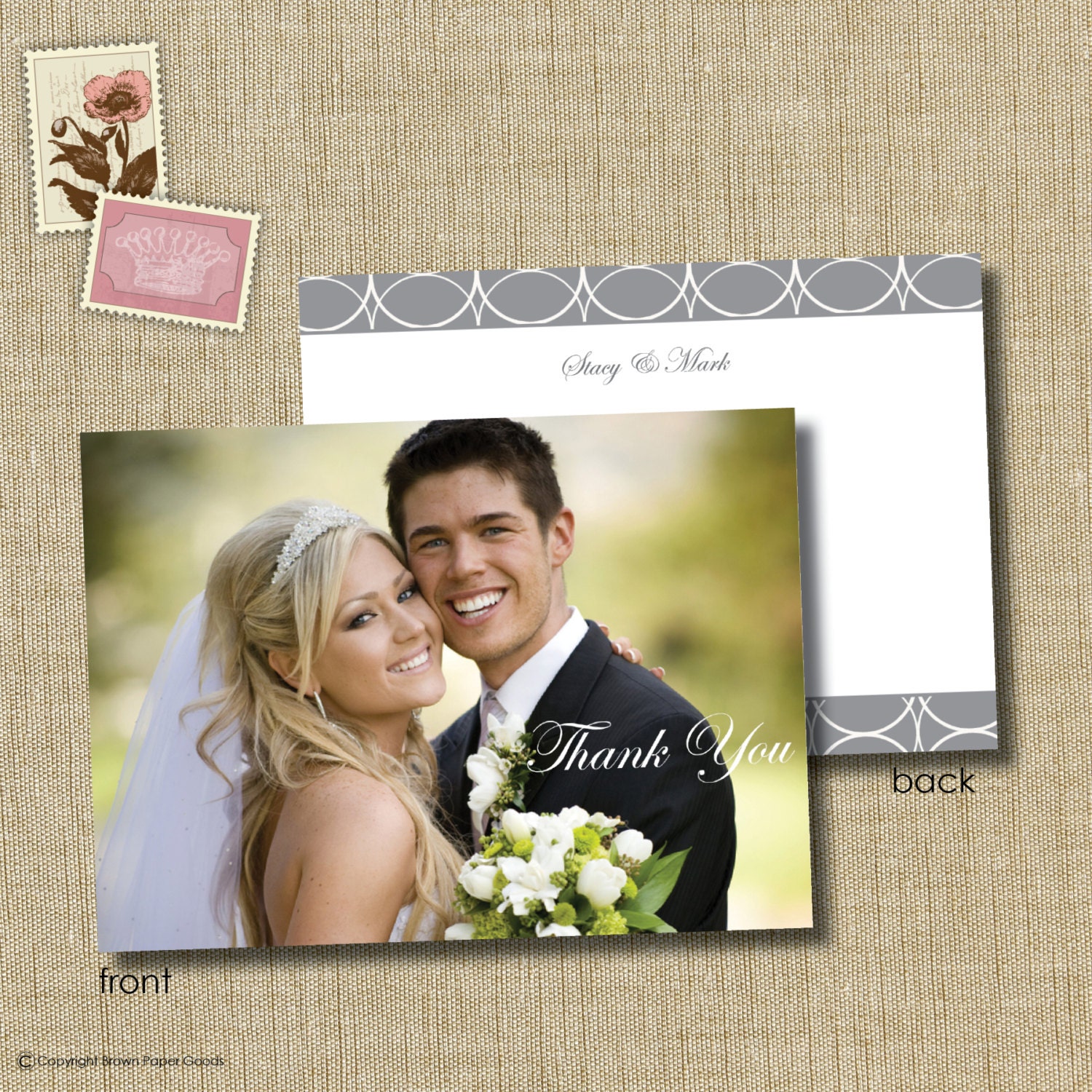 Wedding Photo Thank You Cards.  Wedding Thank You Notes