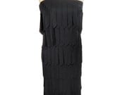 1990s Tadashi Strapless Fringe Dress - Deadstock NWT - Cocktail Formal Prom Dress - Flapper Dress - Size Large