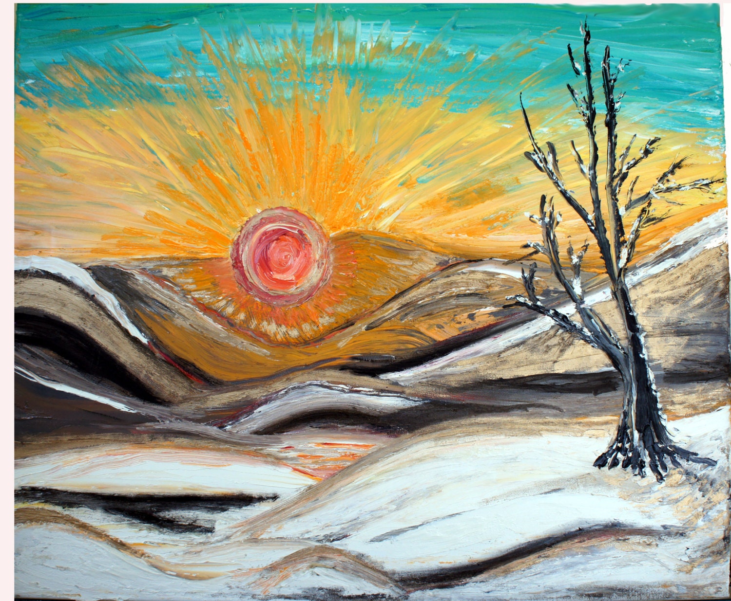 Original Painting 20 x 24 Oil on Canvas Mountain Landscape