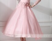 pink dream/wedding gown/women clothing/bridal dress/custom made/sleeves/vintage/ALL SIZE12285