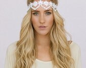 Bridal Headband Scallop Lace Beautiful Scallop Cream Vintage Wedding Hair Piece Ivory Bridesmaids Hair Accessories (HB-EMB03)