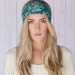 Butterfly Head Wrap Flutter You Doin' Here Headband Wide Butterfly Sparkle Aztec Inspired Headband TEAL Cotton Wide Head Wrap