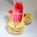 Yellow and pink ruffle ballerina baby girl flats