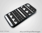 Aztec Tribal iPhone 5 4 4S Case iPhone 4 Pattern New Southwestern Print Black Grey White Silicone
