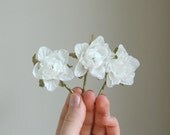 White Blossom Bobby Pin Trio - woodland hair accessory - bride - bridesmaid - flowergirl READY TO SHIP
