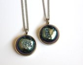 The titanium rainbow druzy moon pendant (large)