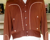 Brown 50's Gabardine McMurrays Western Jacket Large.