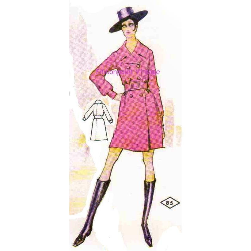 Plus Size (or any size) Vintage 1969 Dress Pattern - PDF - Pattern No 85 Bernadette