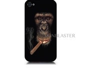 iPhone 4/4S or 5 case Smoking monkey. Includes screen protector and cleaning cloth. Available in black or white