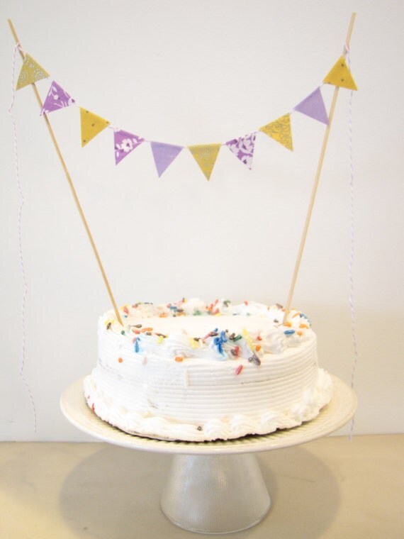 Fabric Cake Topper Bunting Decoration by AthenaandEugenia