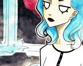 Ink and Watercolor Illustration Print - Albedo ( 4 X 6")