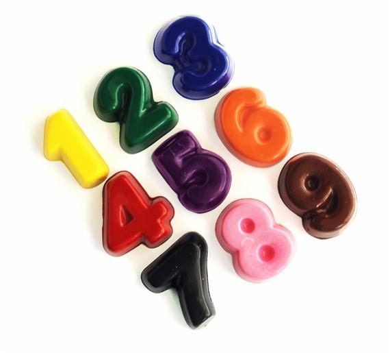Number wax Crayons, Set of 9, non toxic, educational toy