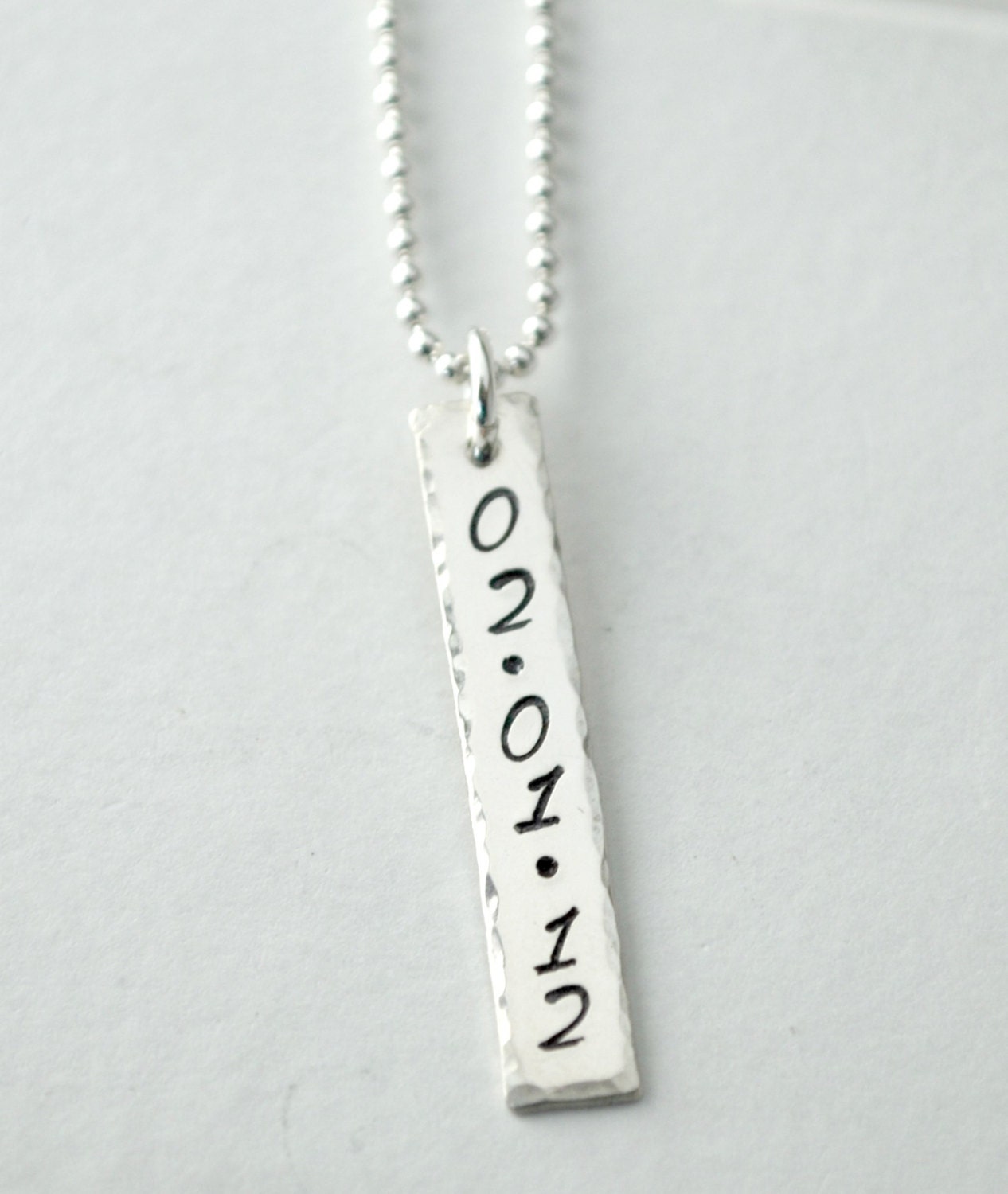 Sobriety Jewelry Recovery Necklace Custom Sobriety Date Anniversary - Hand Stamped Sterling Silver