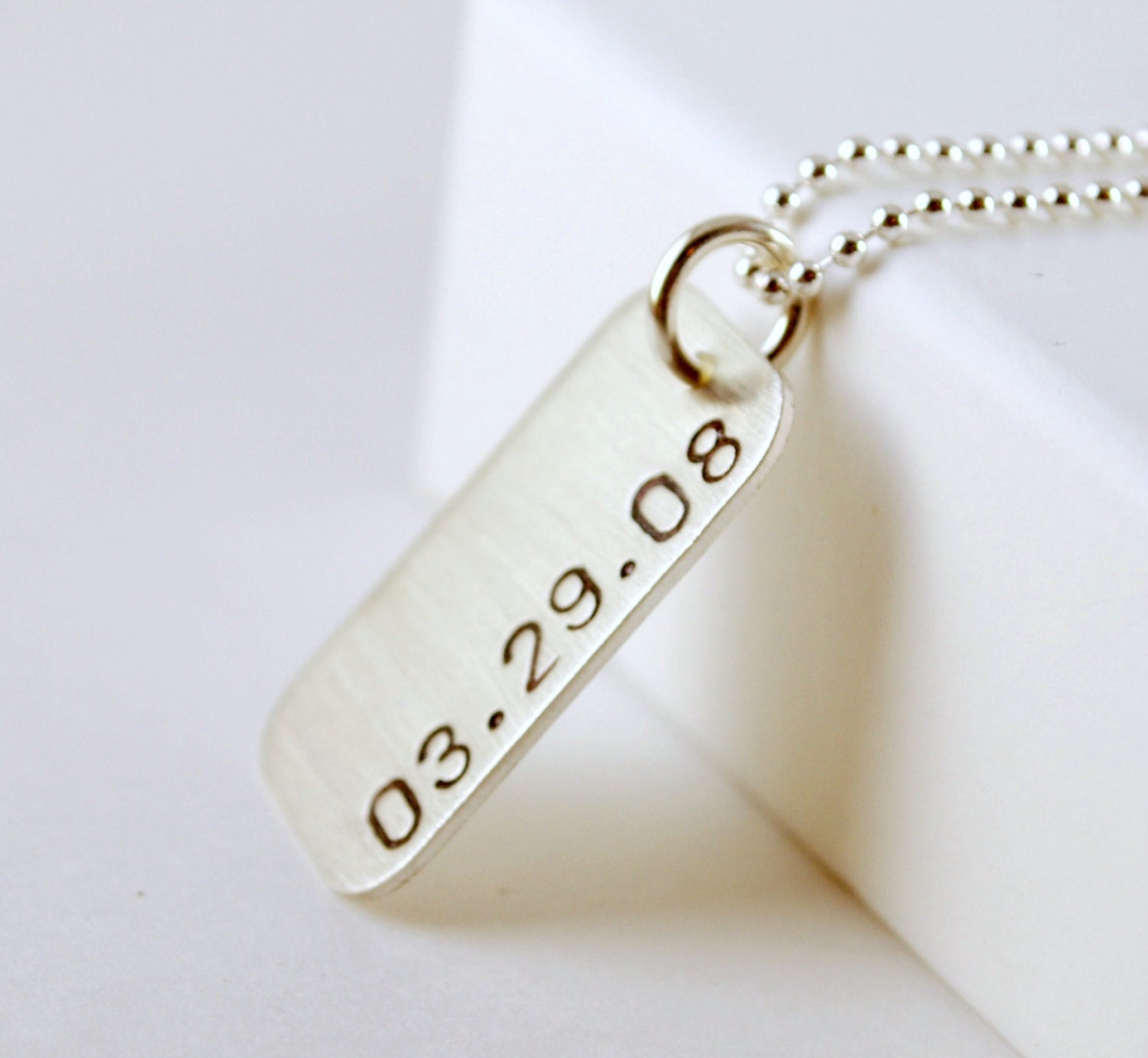 Anniversary Necklace Custom Hand Stamped Sterling Silver - Sobriety Jewelry -1st Anniversary Gift for Him or Her