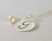 Custom Initial Necklace Personalized Hand Stamped Jewelry from Women- Hand Stamped Sterling Silver