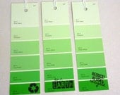 Upcycled Paint Chips into Bookmarks- Key Lime Green