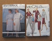Misses' Pattern Duo Bundle, Blouses, Blazer, Skirts, Slacks - 2 patterns - uncut Butterick and McCall's sewing patterns - BOTH size 10