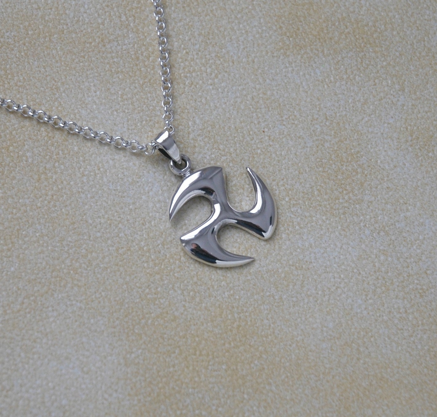 Silver ninja necklace - large sterling silver ninja pendant on sterling silver chain - mens necklace - modern everyday jewelry - tattoo