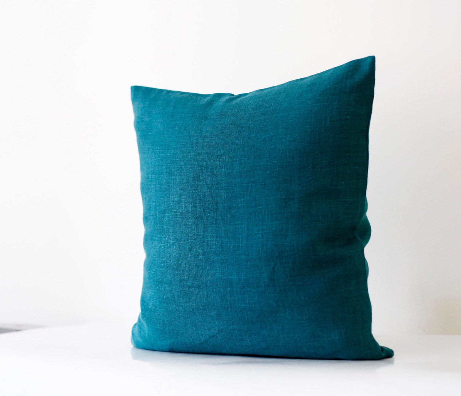 LISTING TO CARMEN Teal blue pillow cover - classic style decorative pillows case - peackock solid  throw pillows - 18x18