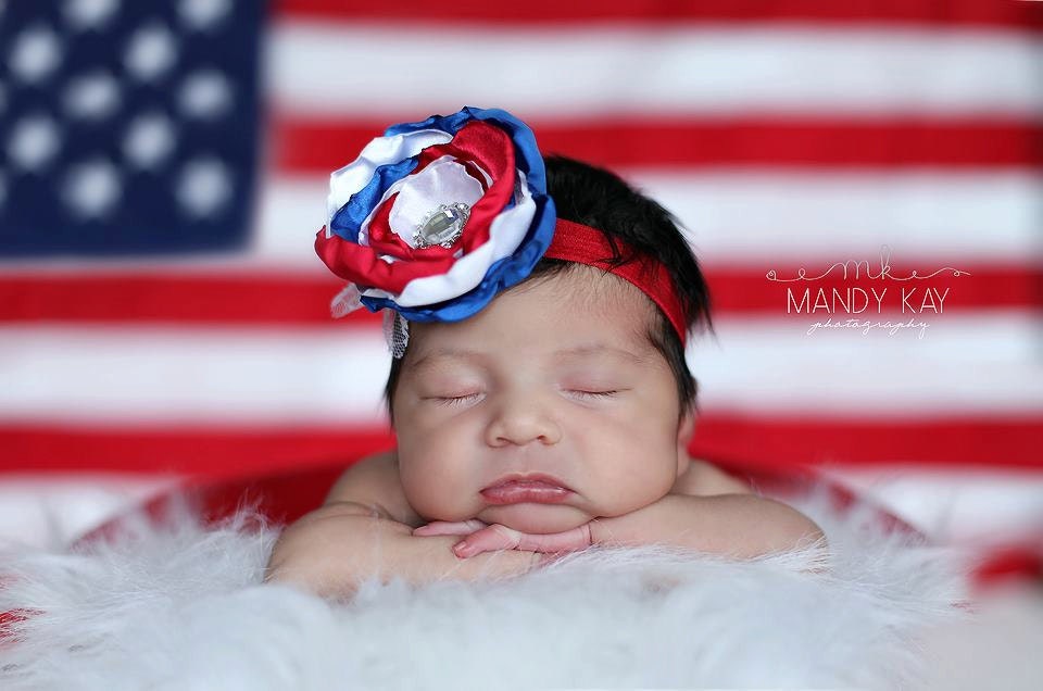4th of July Headband, Newborn Headband, Baby Girl