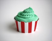 24 Circus Cupcake Wrappers - Circus Tent, Barn, Carnival, Red & White Stripes, Bridal Shower, Birthday, Wedding, Baby Shower