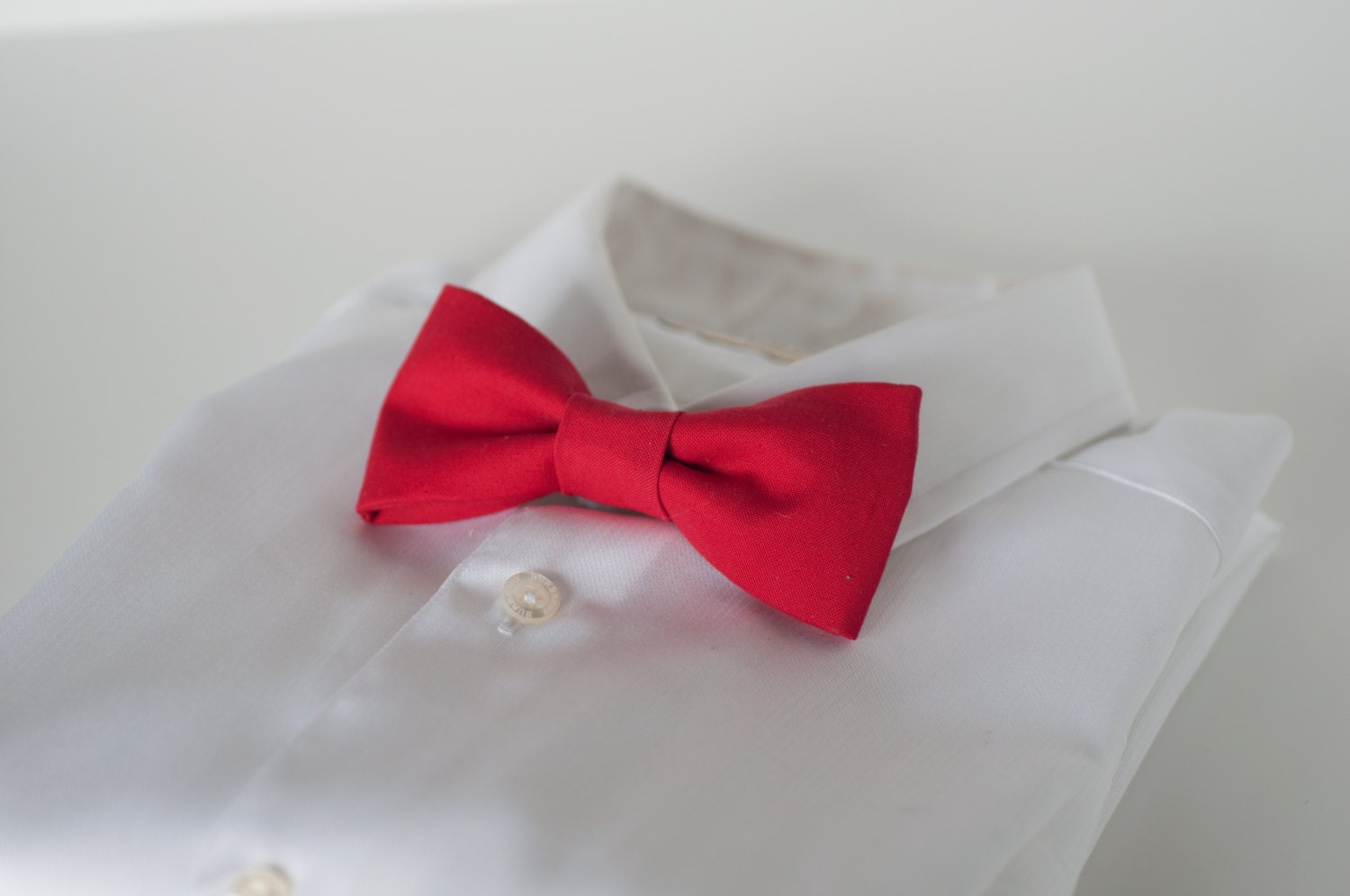 Adult - Solid Red Clip on Bow Tie