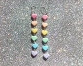 Pastel Rainbow Heart Earrings