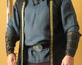 Medieval Celtic Wizard Short Hooded Coat Sleeveless Deluxe