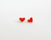 Red heart cross stitch earrings, gifts for her, gifts under 15, valentines day - hersweetembrace