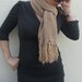 Hand Knit Scarf in Beige, Knitted Beige Scarf , Knit Lace Scarf, Spring Fashion Accessories, Ready to ship