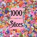 1000 Fimo Cane Slices, Assorted Designs for Nail Art, Kawaii Foods, Scrapbooking with Plastic Storage Container