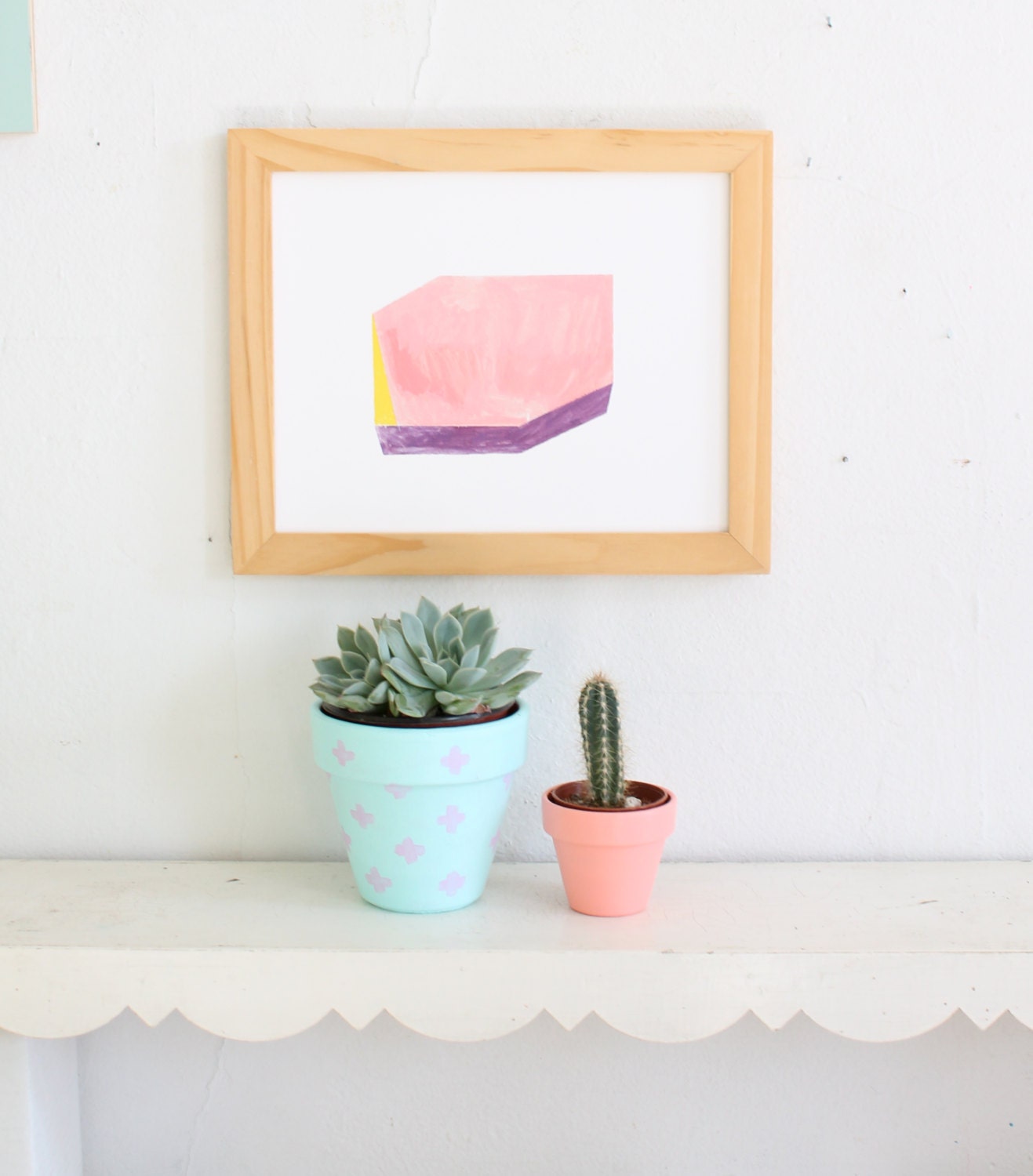 Abstract art print, 8 x 10 art, geometric pastel, digital print of painting