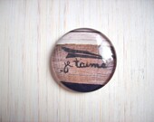 Mother's Day Magnet: French, Je Taime, Valentine's Day, Pink, For Her, Mom, I Love You, Photography, Art - 1.5 Inches Magnet